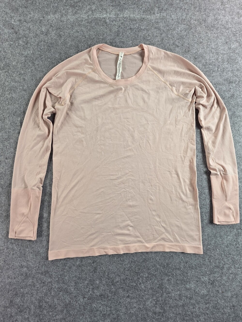 lululemon Swifty Tech Long-Sleeve Crew Shirt 2.0 - Pink/Peach Sz 14